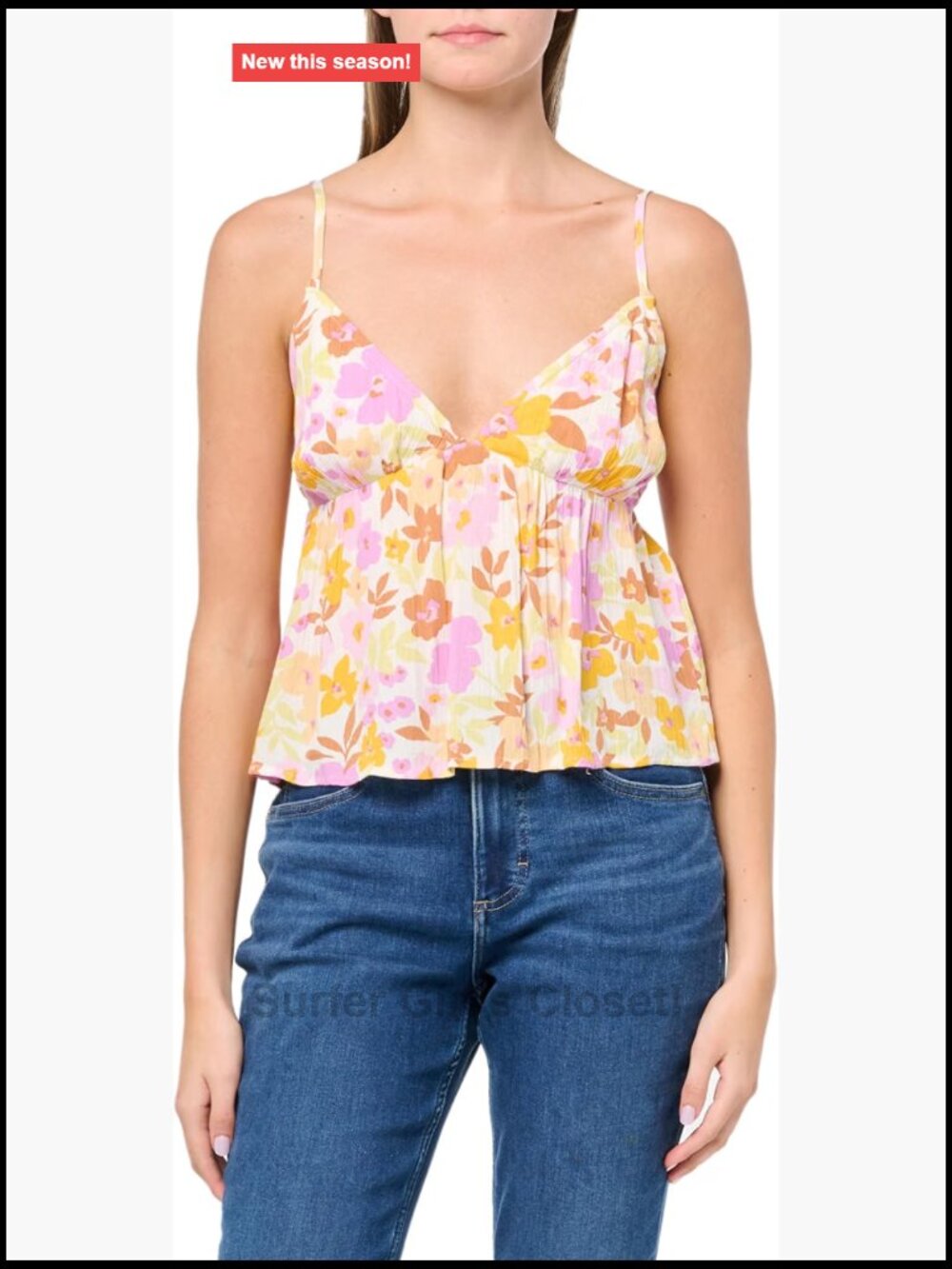 Woven Cami Top with Adjustable Straps Lightweight Rayon